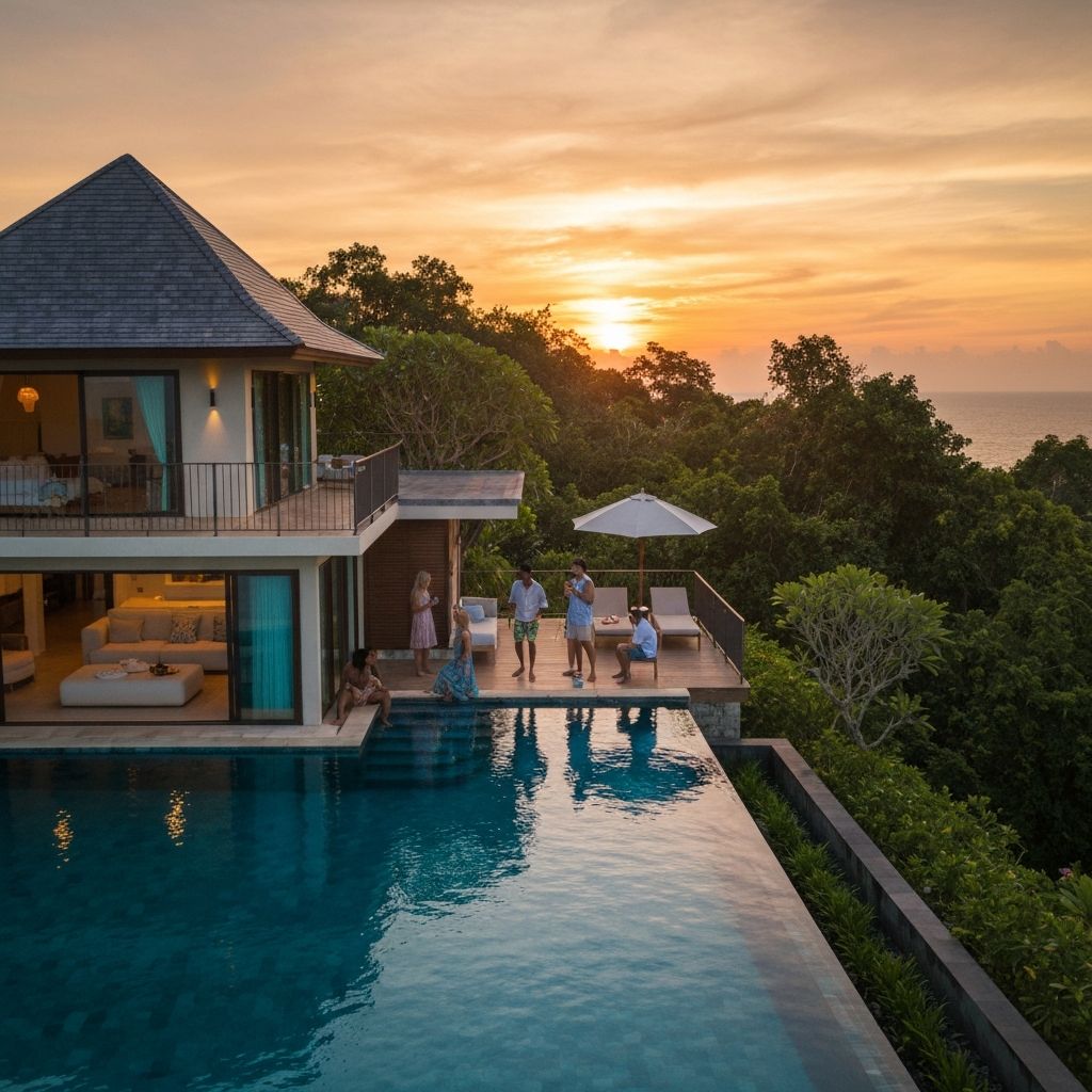 Luxury THEVA villa with happy guests